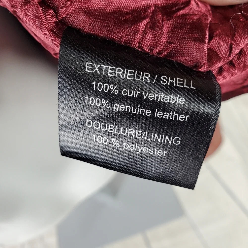 Di Capra Int Moto  Leather Jacket Mottled Two Tone Oxblood Size Small - Picture 13 of 16